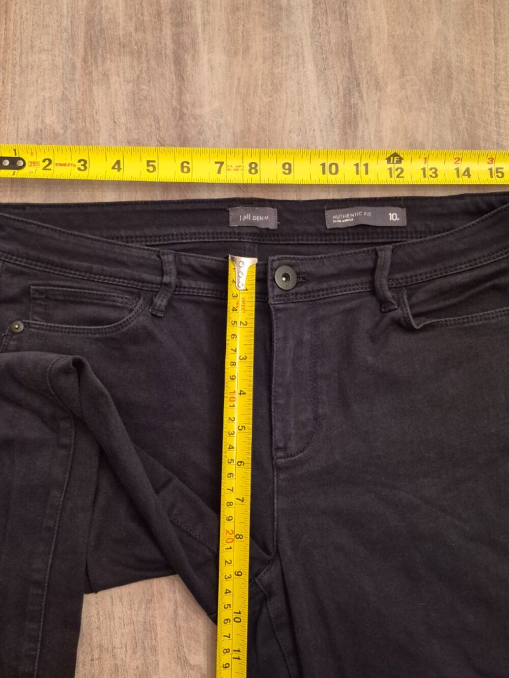 J Jill Authentic Fit Slim Ankle Jeans Womens 10P Black Stretch Denim Pants - Picture 6 of 8
